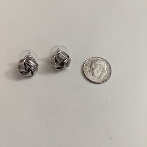 Elegant Silver Knot Earrings